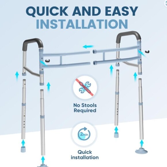 OasisSpace Stand Alone Toilet Safety Rail - Heavy‎ Duty Medical Toilet Safety - Picture 4 of 10